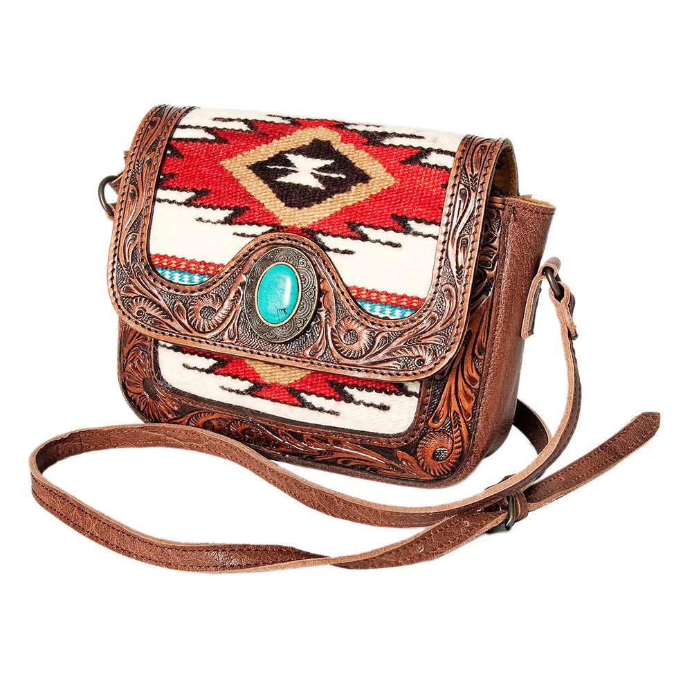 American Darling Hand Tooled Saddle Blanket Genuine Leather