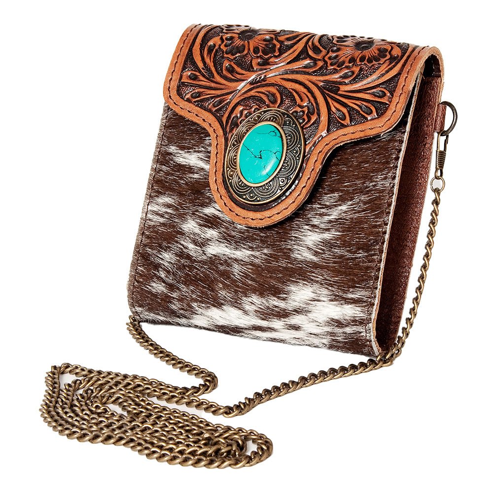 American Darling Hand Tooled Hair-On Genuine Leather