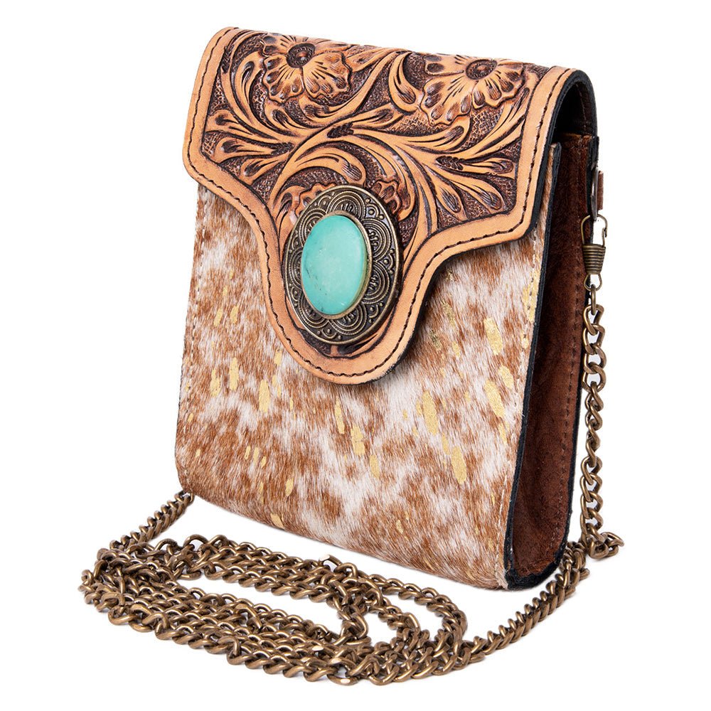 American Darling Hand Tooled Hair-On Genuine Leather