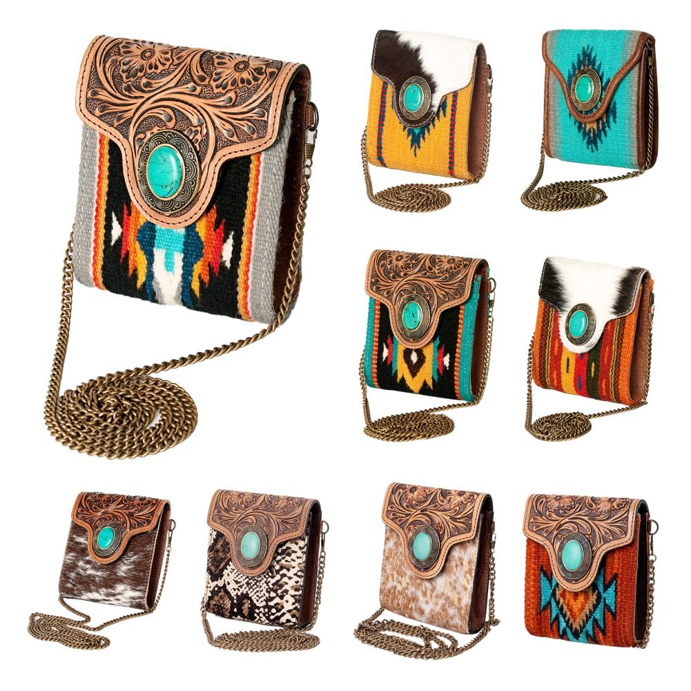 American Darling Hand Tooled Hair-On Genuine Leather