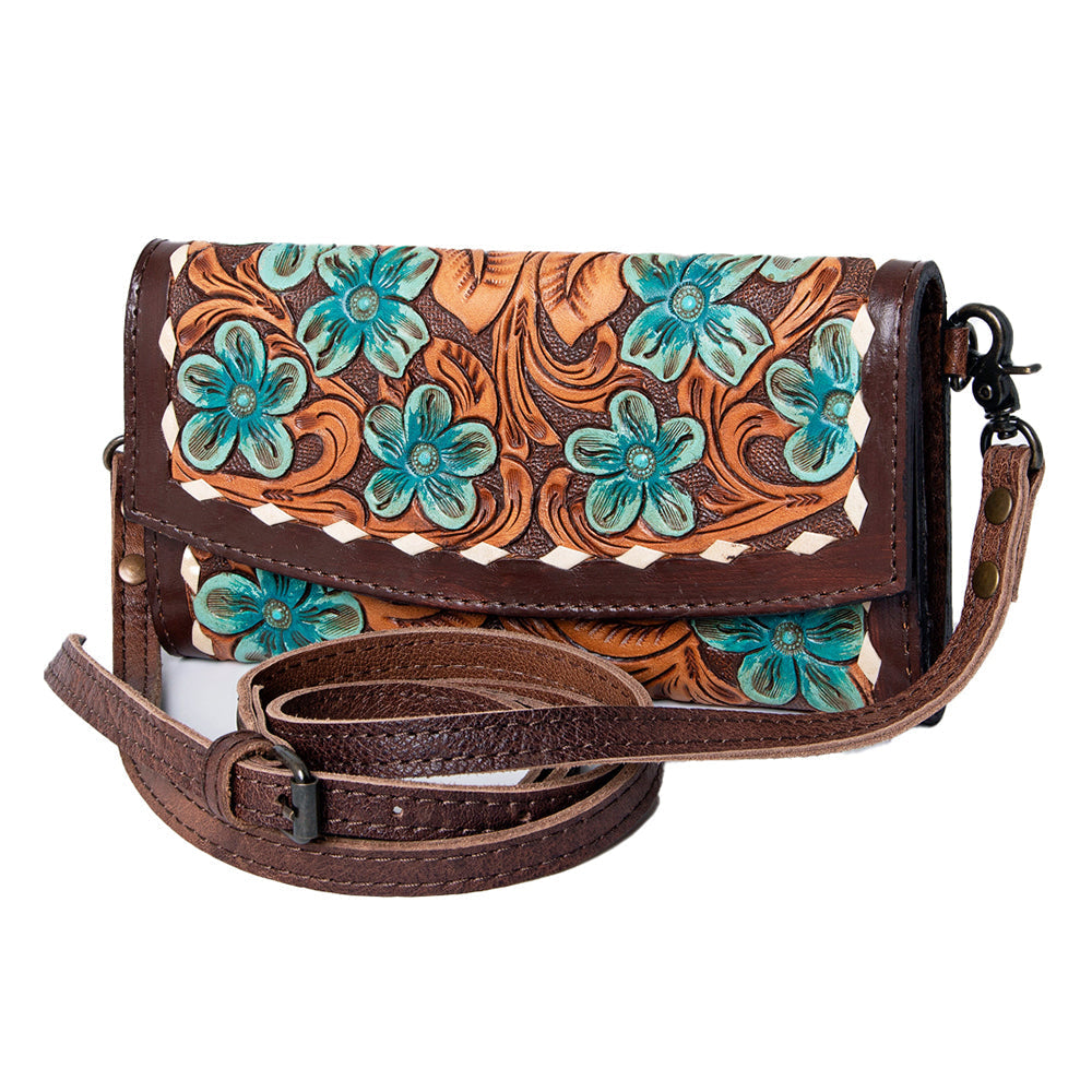 American Darling Wallet Hand Tooled Genuine Leather