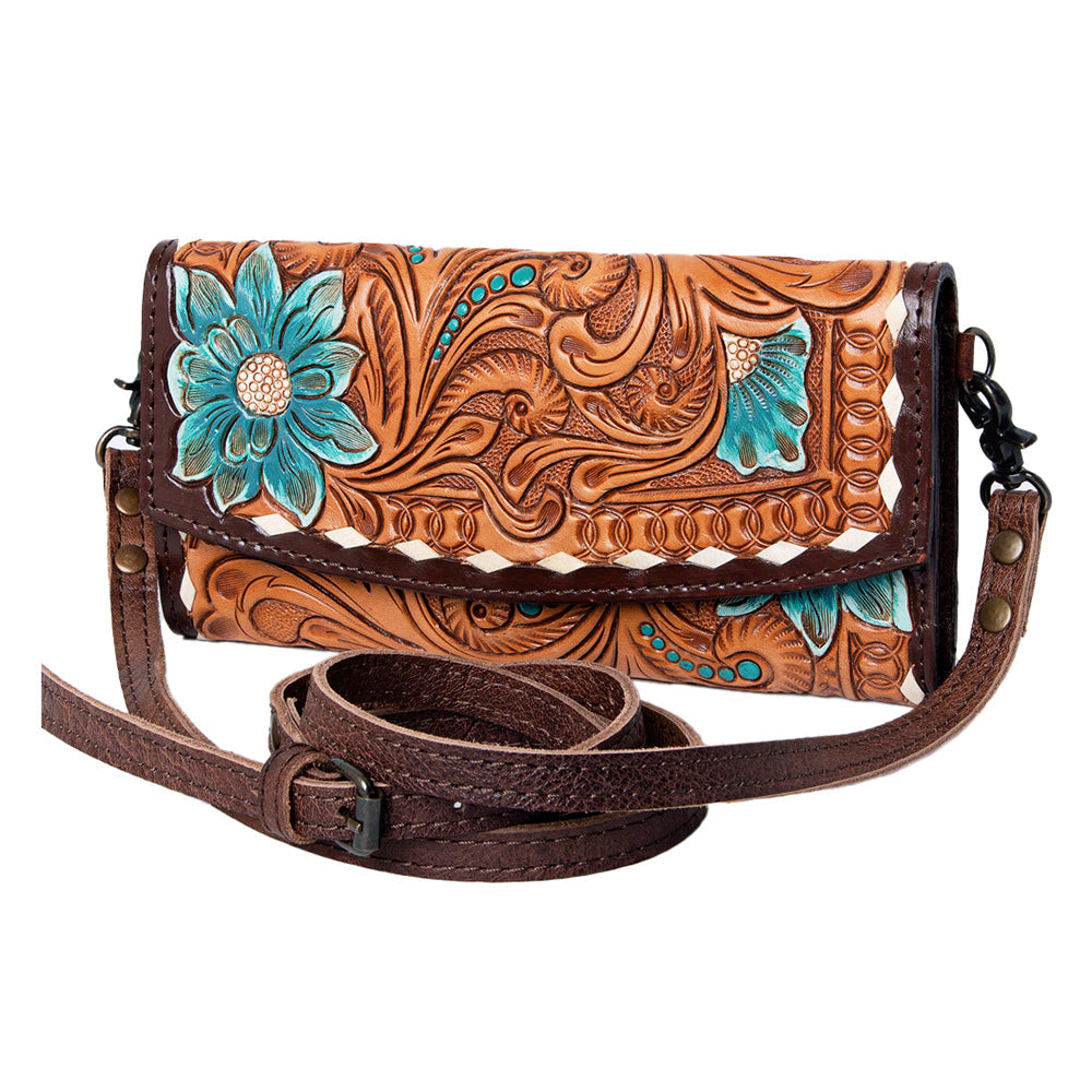 American Darling Wallet Hand Tooled Genuine Leather