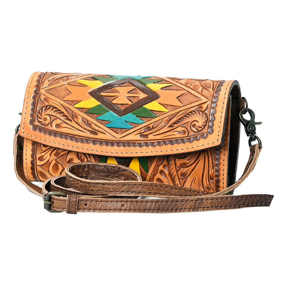 American Darling Wallet Hand Tooled Genuine Leather