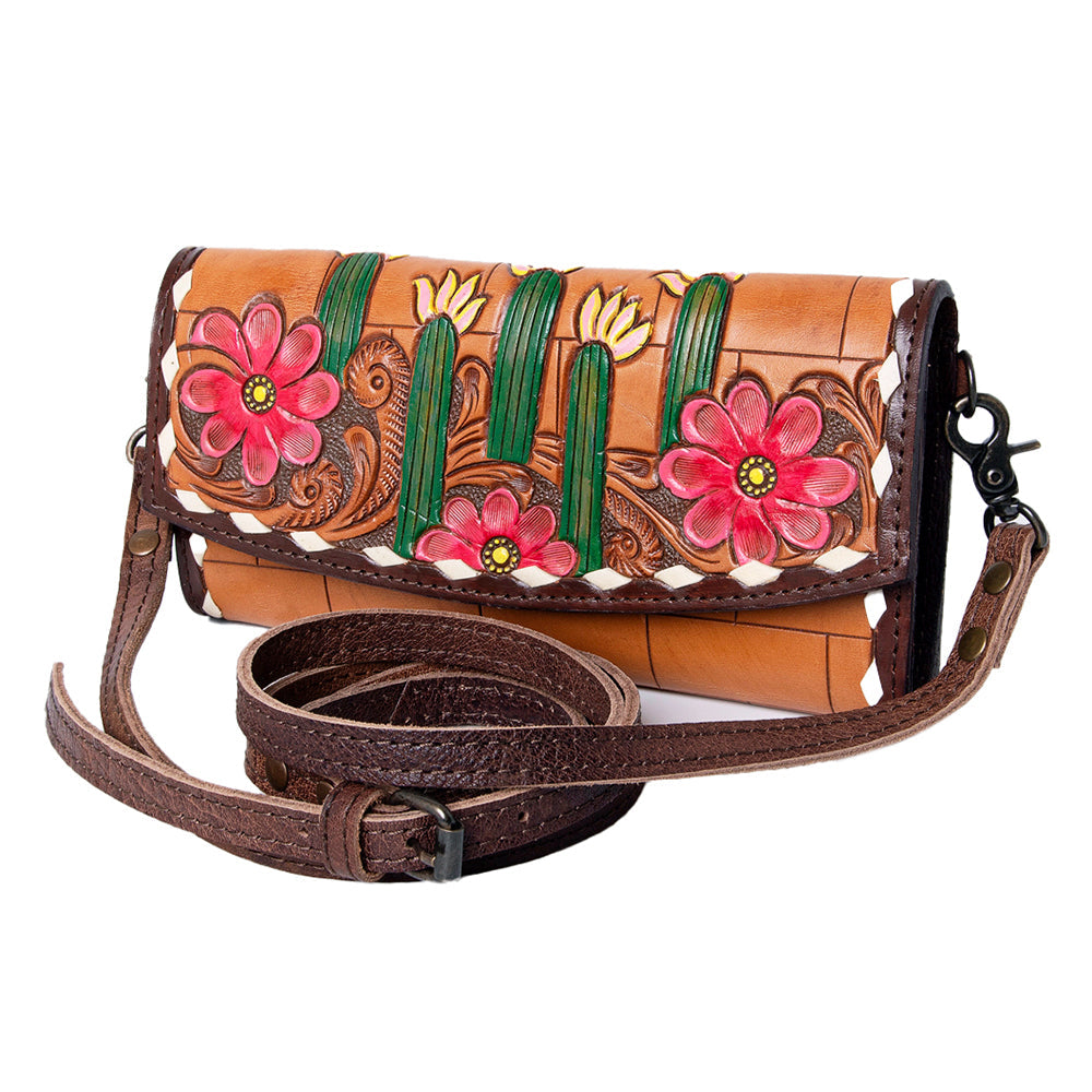 American Darling Wallet Hand Tooled Genuine Leather