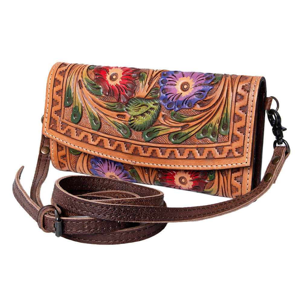 American Darling Wallet Hand Tooled Genuine Leather
