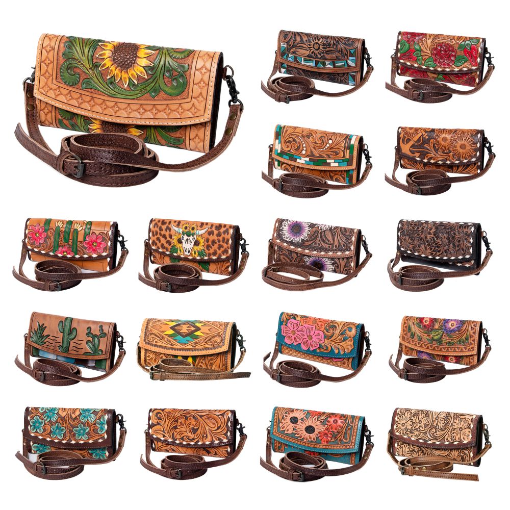 American Darling Wallet Hand Tooled Genuine Leather