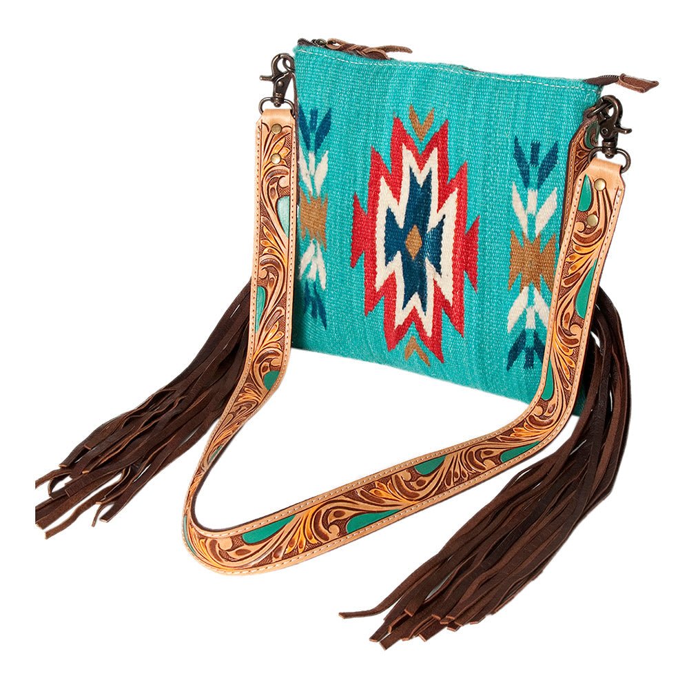 American Darling Hand Tooled Saddle Blanket Genuine Leather
