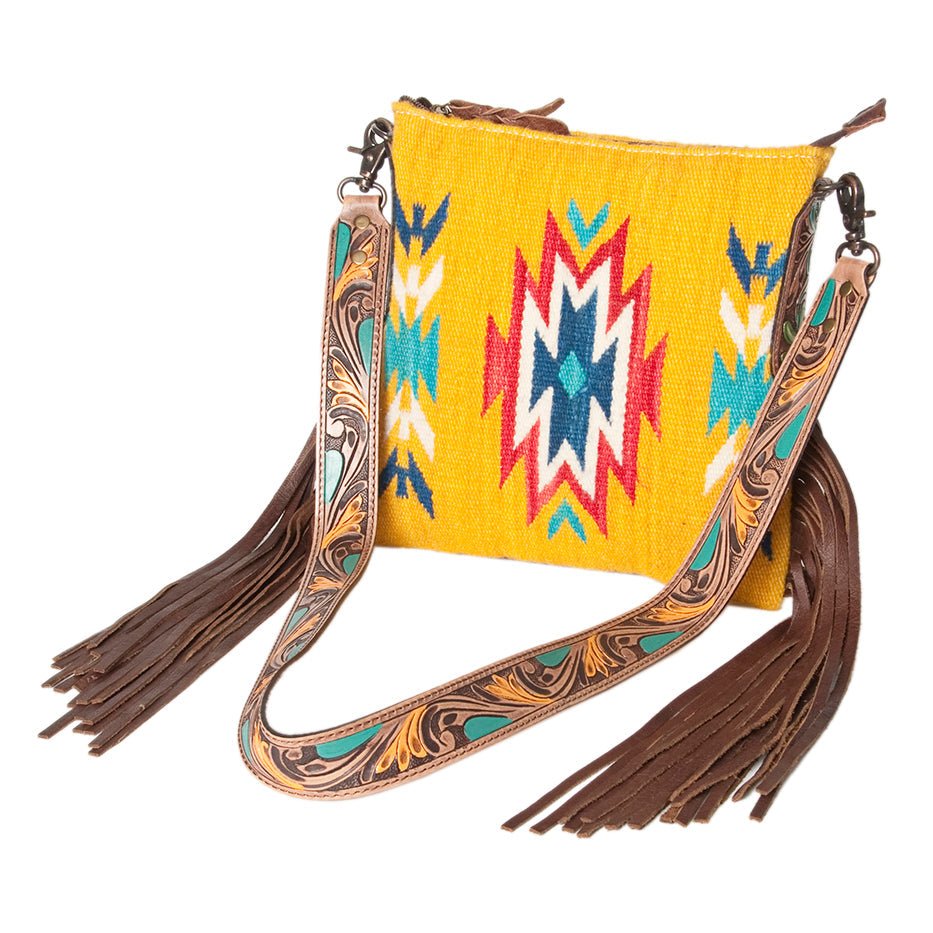 American Darling Hand Tooled Saddle Blanket Genuine Leather