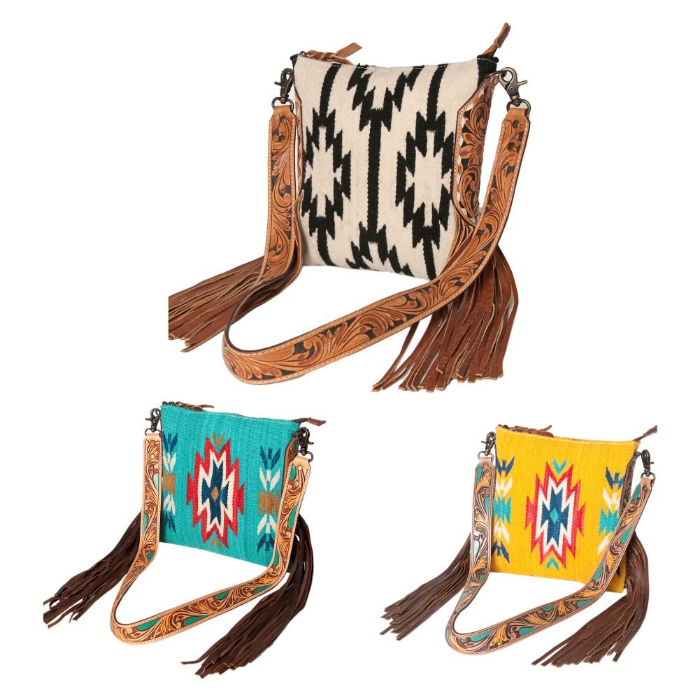 American Darling Hand Tooled Saddle Blanket Genuine Leather