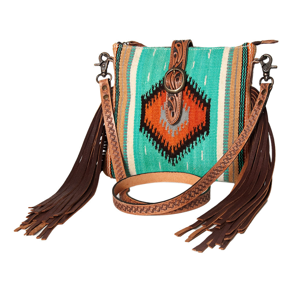 American Darling Hand Tooled Saddle Blanket Genuine Leather