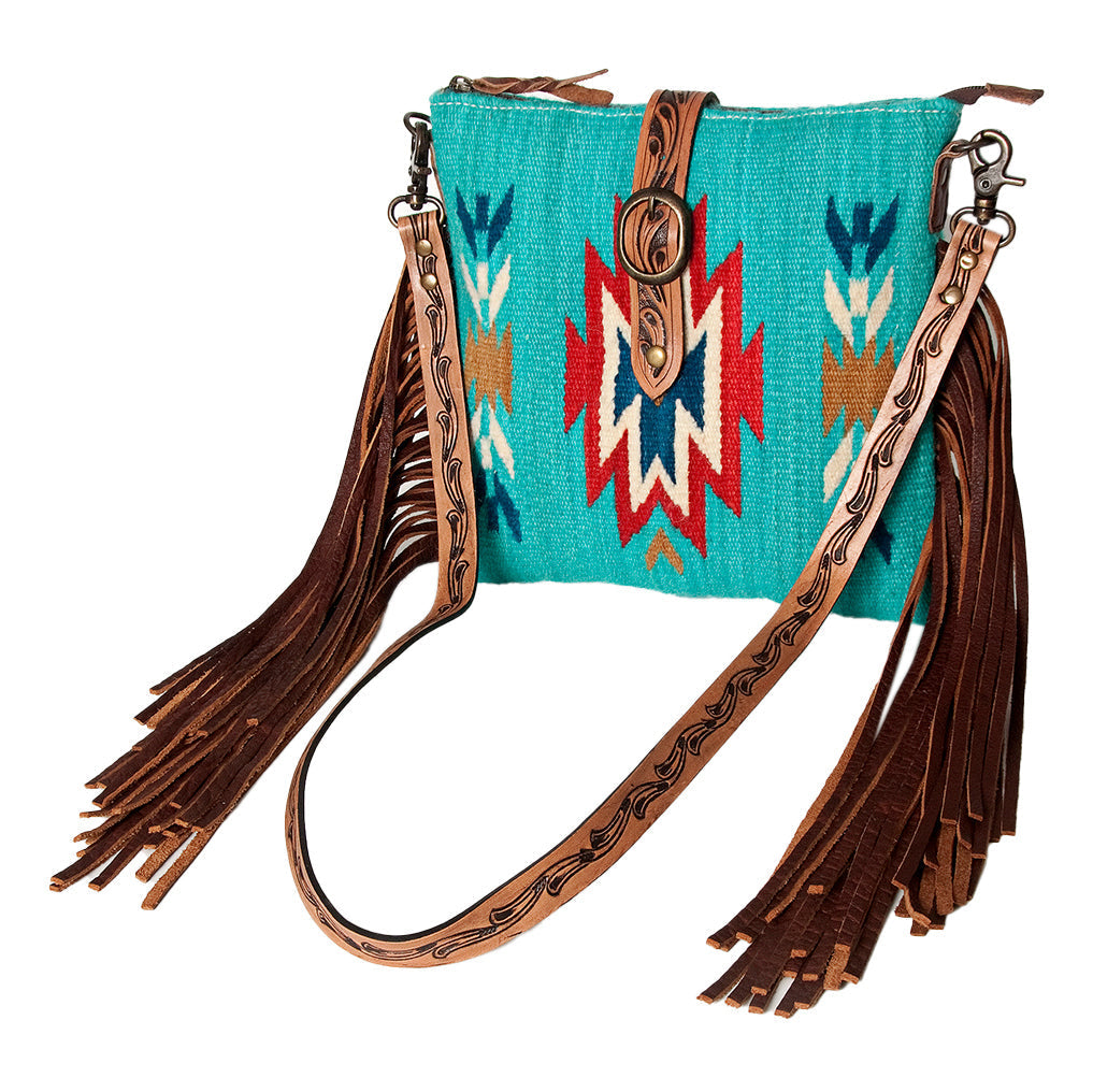 American Darling Hand Tooled Saddle Blanket Genuine Leather