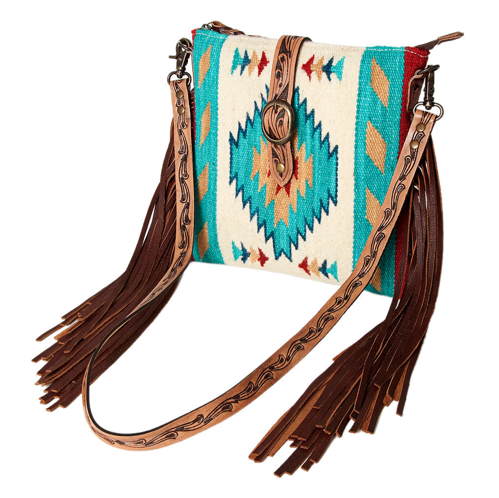 American Darling Hand Tooled Saddle Blanket Genuine Leather