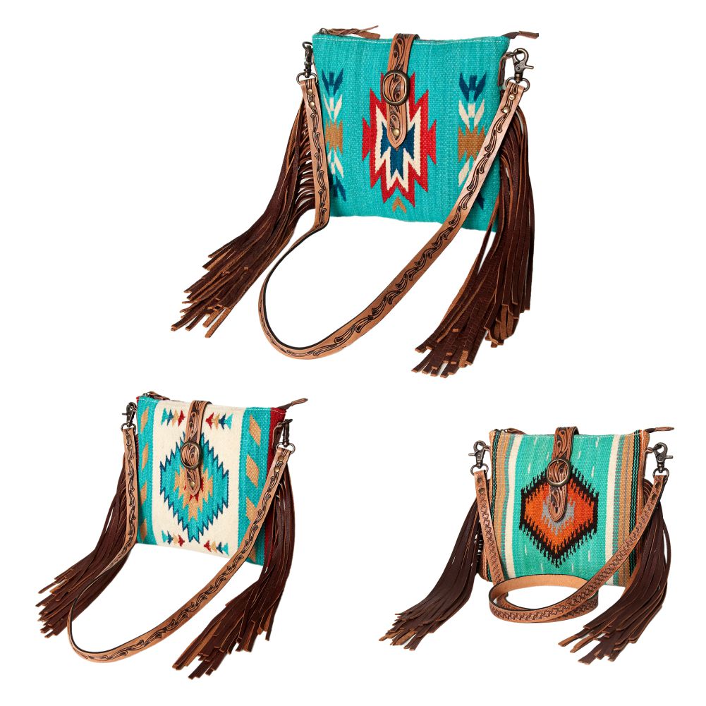 American Darling Hand Tooled Saddle Blanket Genuine Leather