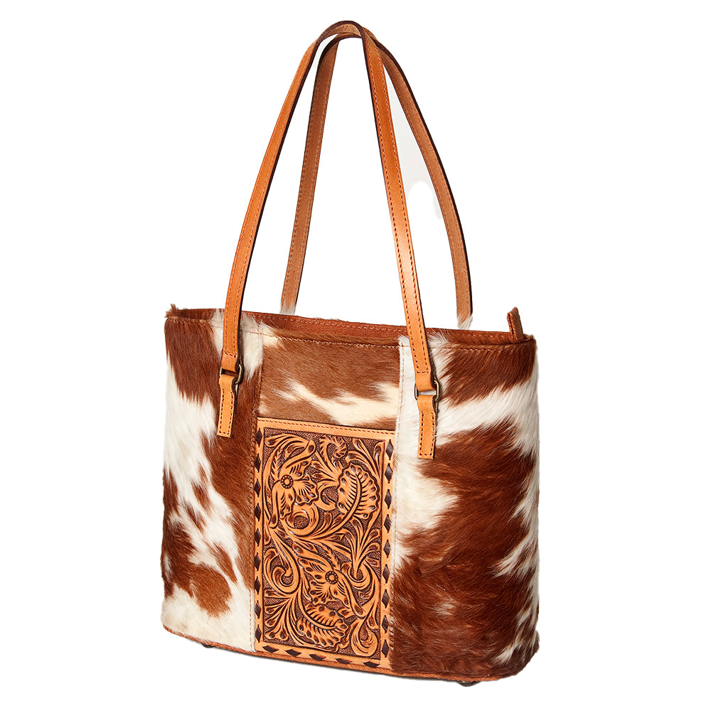 American Darling Tote Hand Tooled Hair-On Genuine Leather Western Women Bag Handbag Purse | Travel Bags College Casual