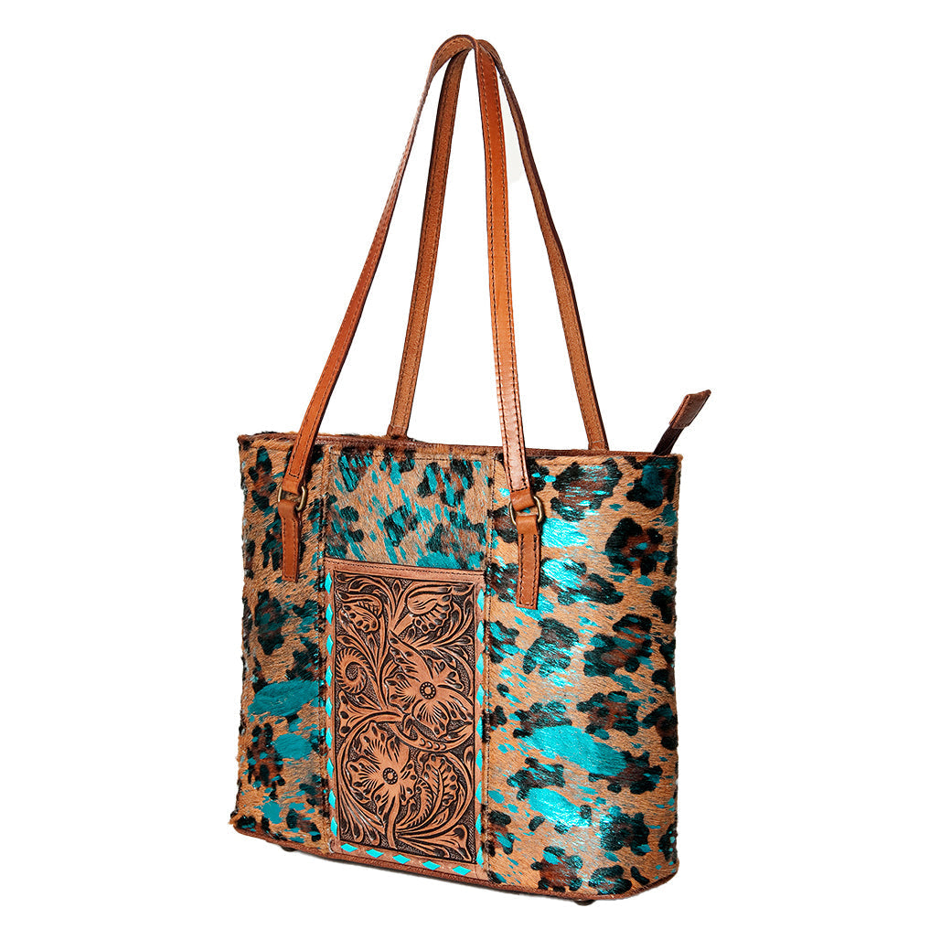 American Darling Tote Hand Tooled Hair-On Genuine Leather Western Women Bag Handbag Purse | Travel Bags College Casual
