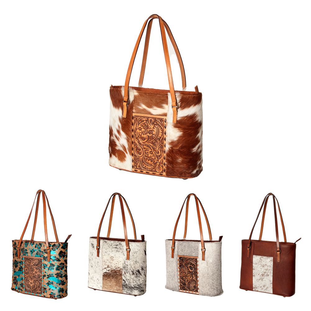 American Darling Tote Hand Tooled Hair-On Genuine Leather Western Women Bag Handbag Purse | Travel Bags College Casual