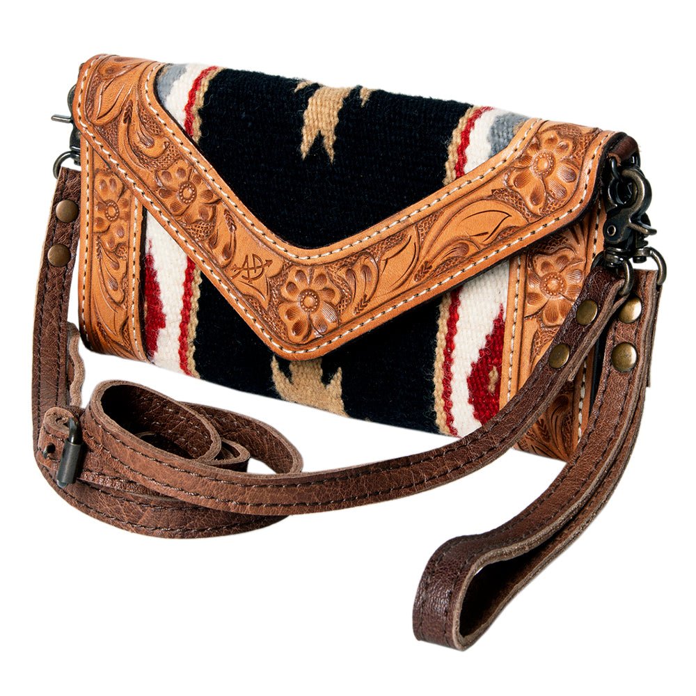 American Darling Hand Tooled Saddle Blanket Genuine Leather