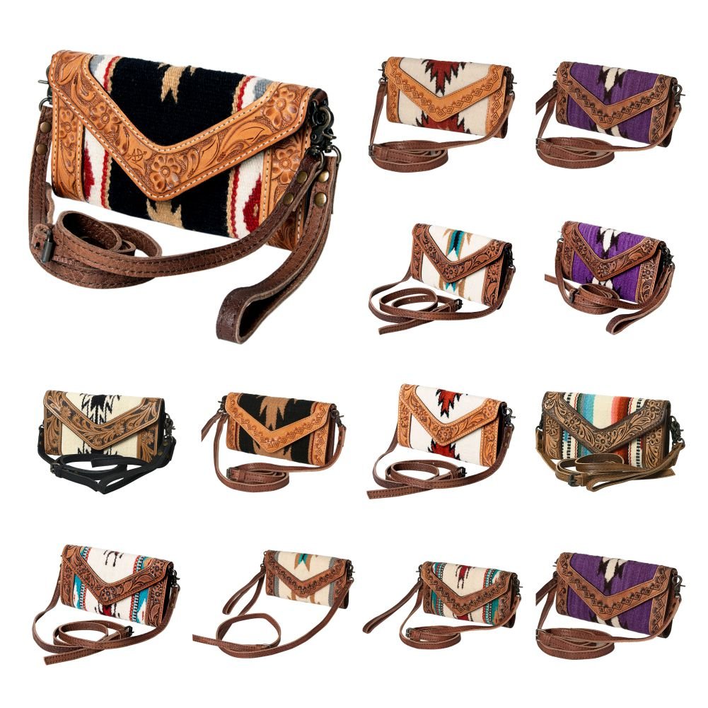 American Darling Hand Tooled Saddle Blanket Genuine Leather