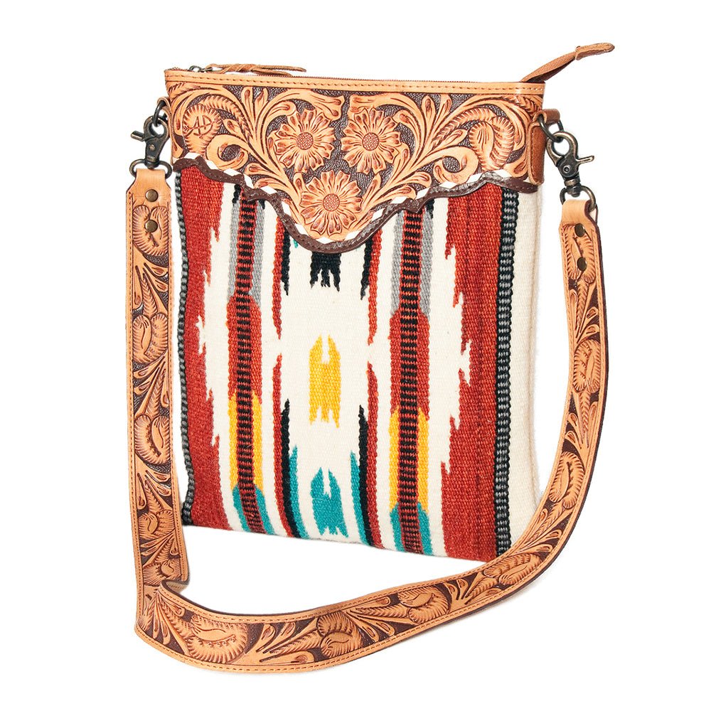 American Darling Hand Tooled Saddle Blanket Genuine Leather