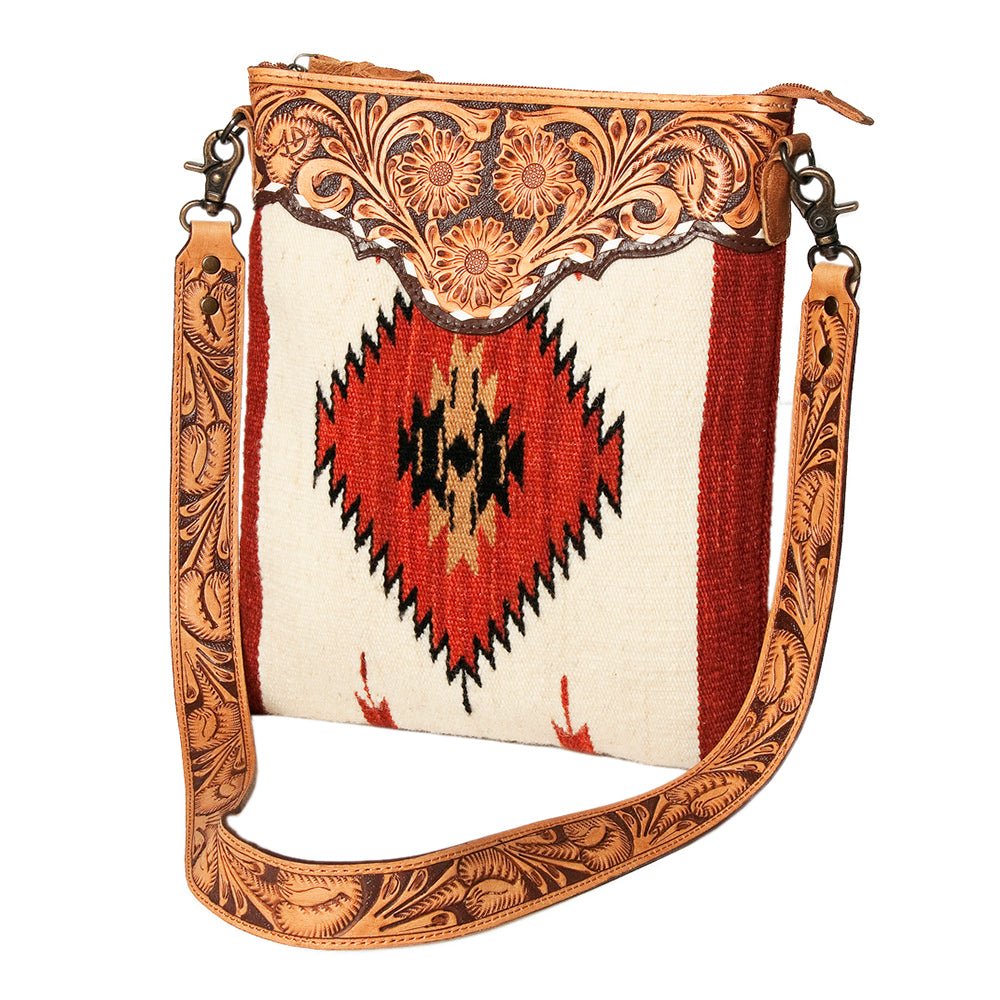 American Darling Hand Tooled Saddle Blanket Genuine Leather