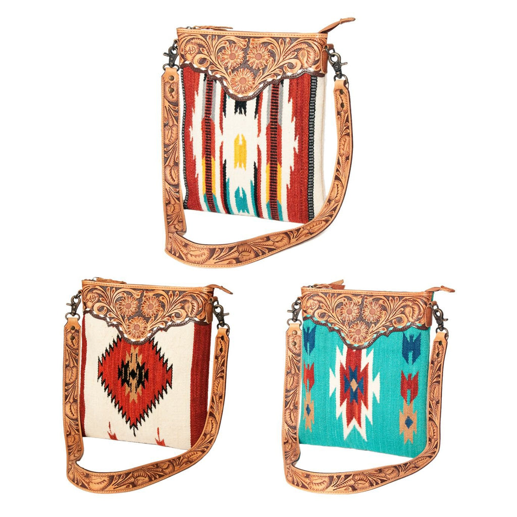 American Darling Hand Tooled Saddle Blanket Genuine Leather