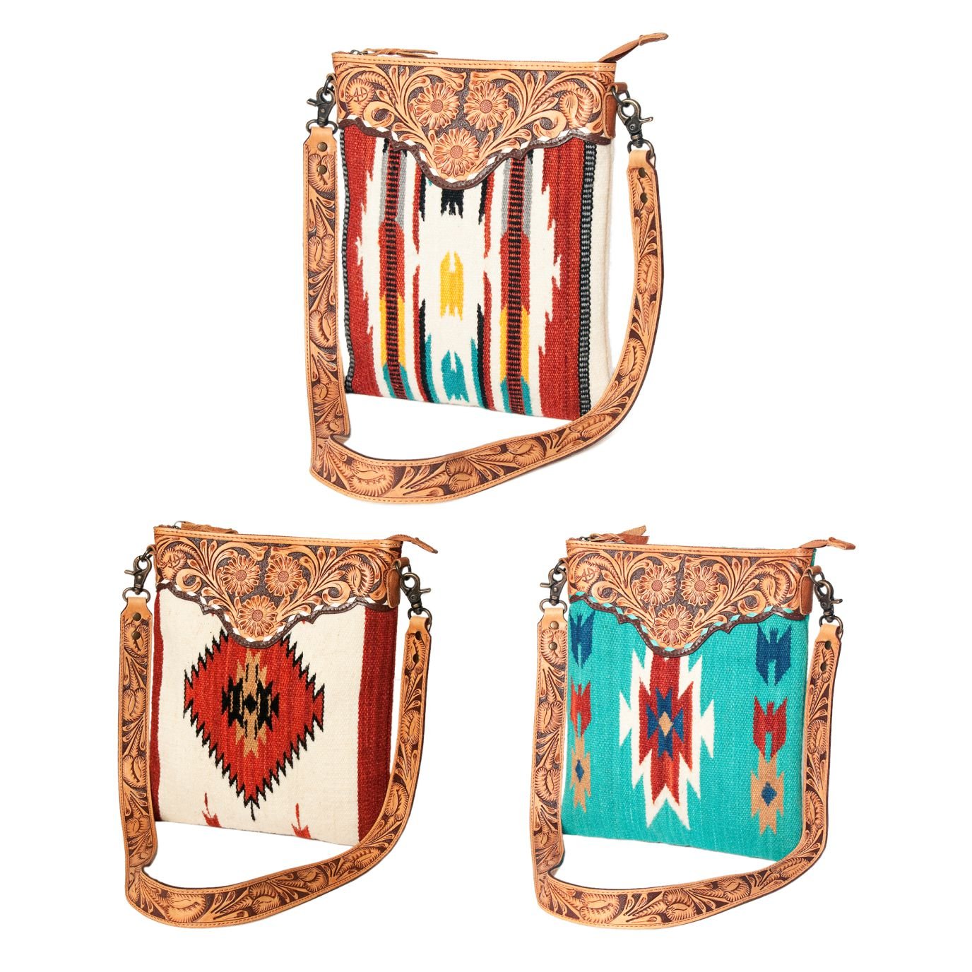 American Darling Hand Tooled Saddle Blanket Genuine Leather