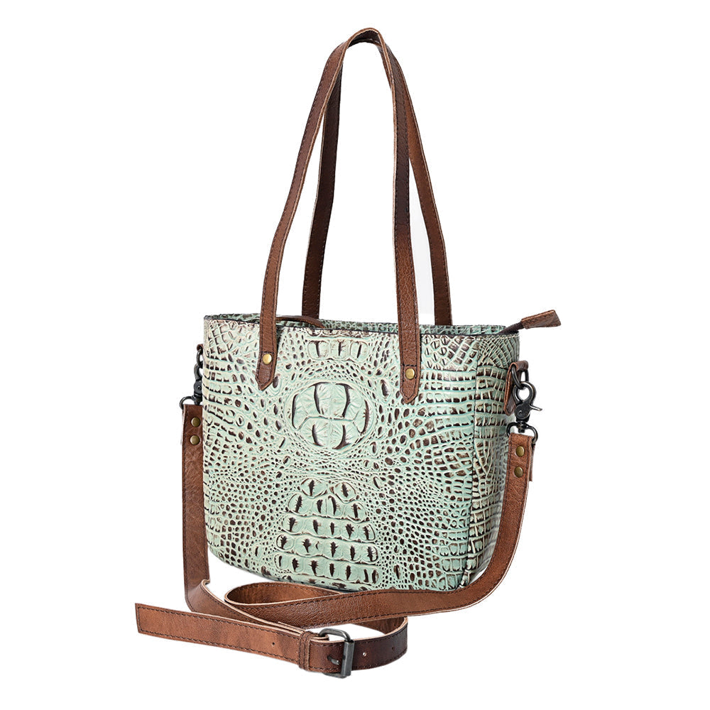 American Darling Tote Crocodile Embossed Genuine Leather
