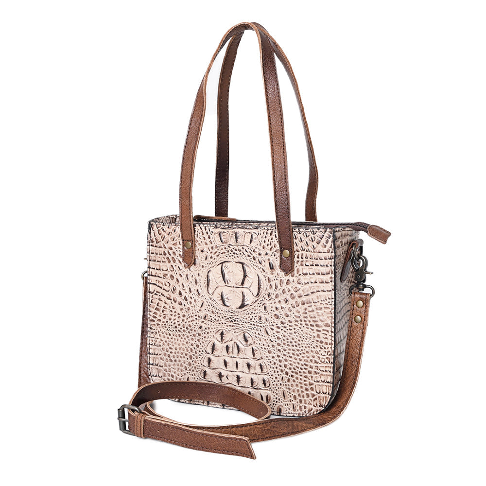 American Darling Tote Crocodile Embossed Genuine Leather