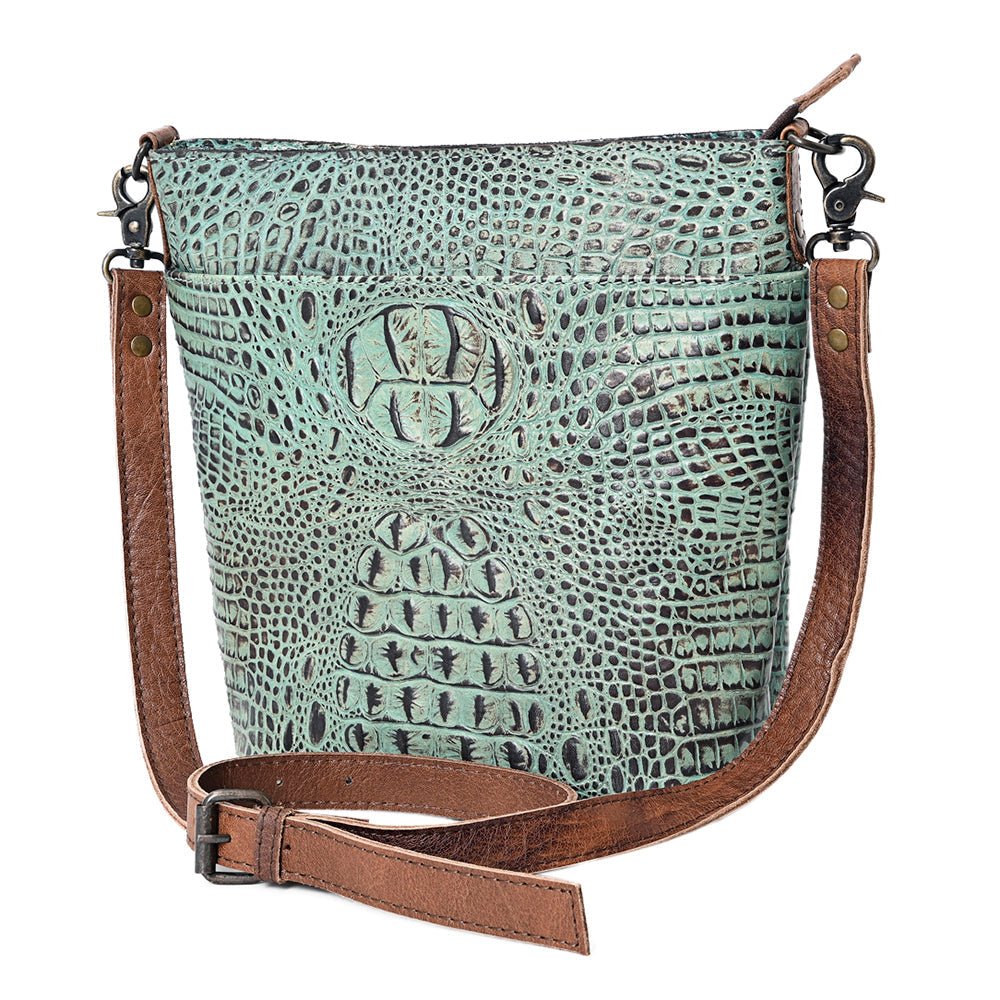 American Darling Crossbody Crocodile Embossed Genuine Leather