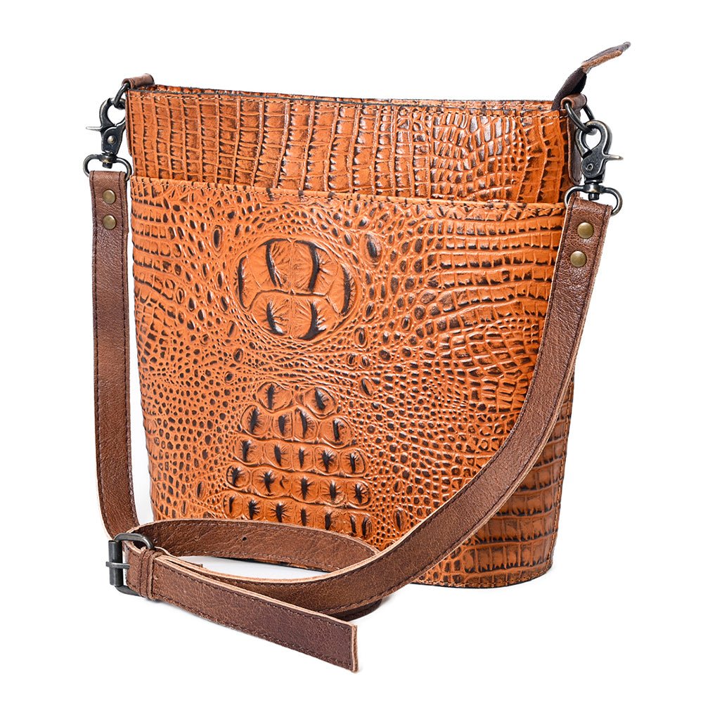 American Darling Crossbody Crocodile Embossed Genuine Leather
