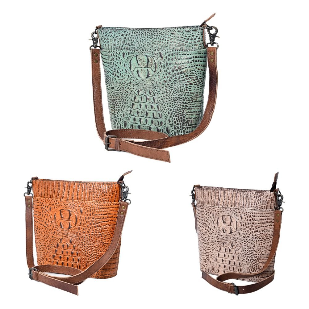 American Darling Crossbody Crocodile Embossed Genuine Leather