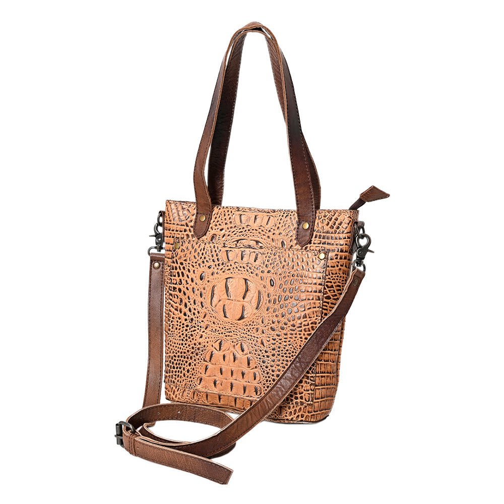 American Darling Tote Crocodile Embossed Genuine Leather