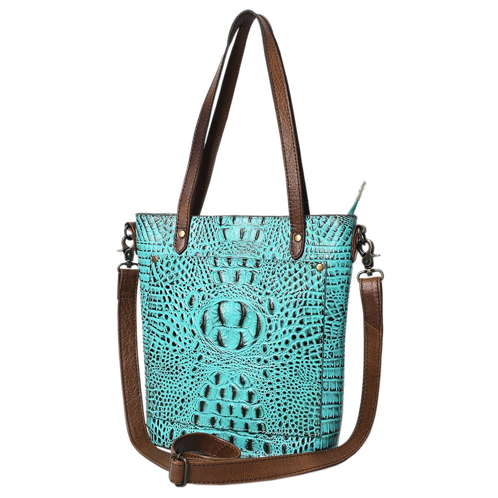 American Darling Tote Crocodile Embossed Genuine Leather