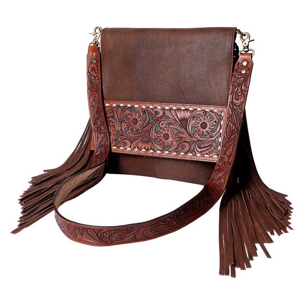 American Darling Large Crossbody Hand Tooled Genuine Leather