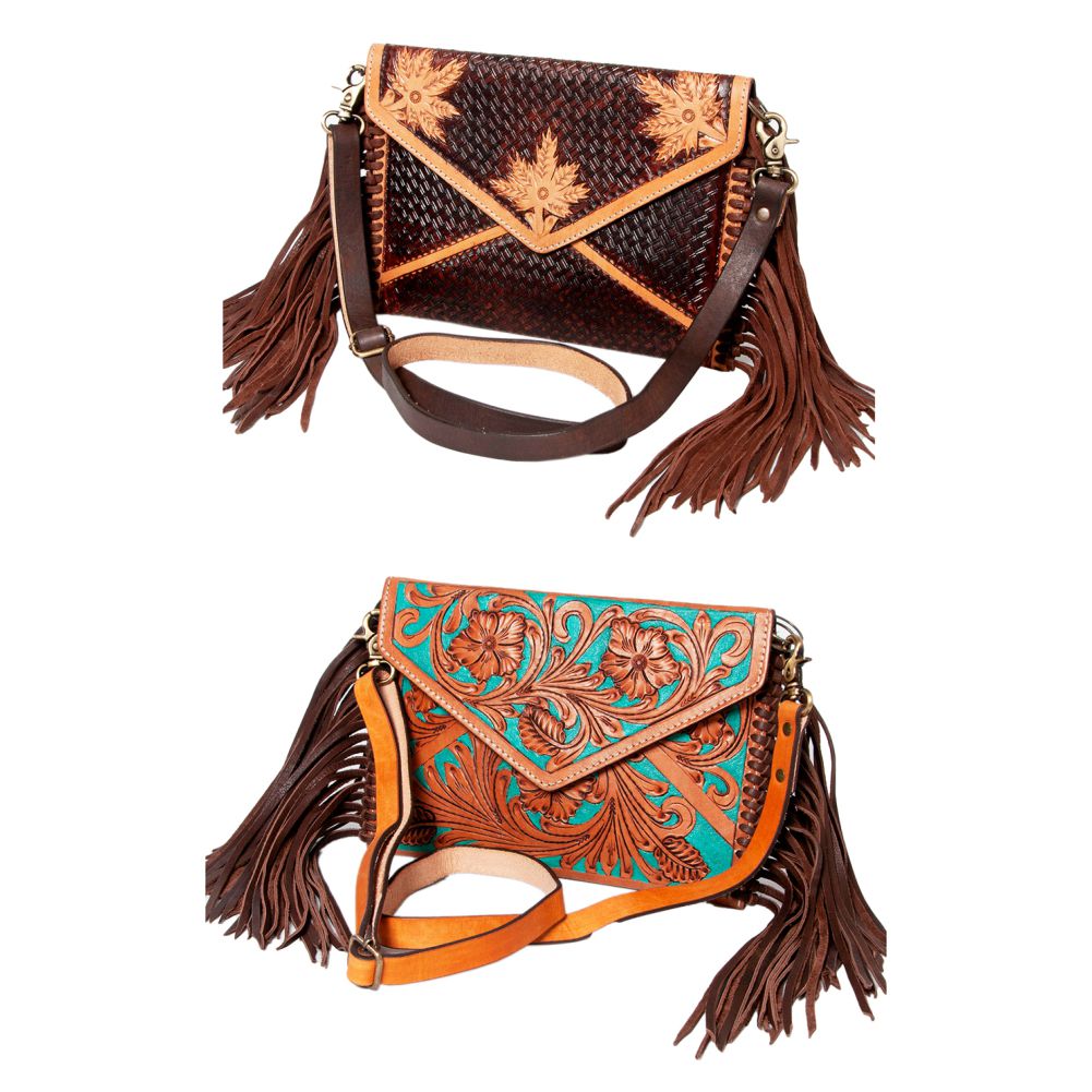 American Darling Envelope Hand Tooled Genuine Leather