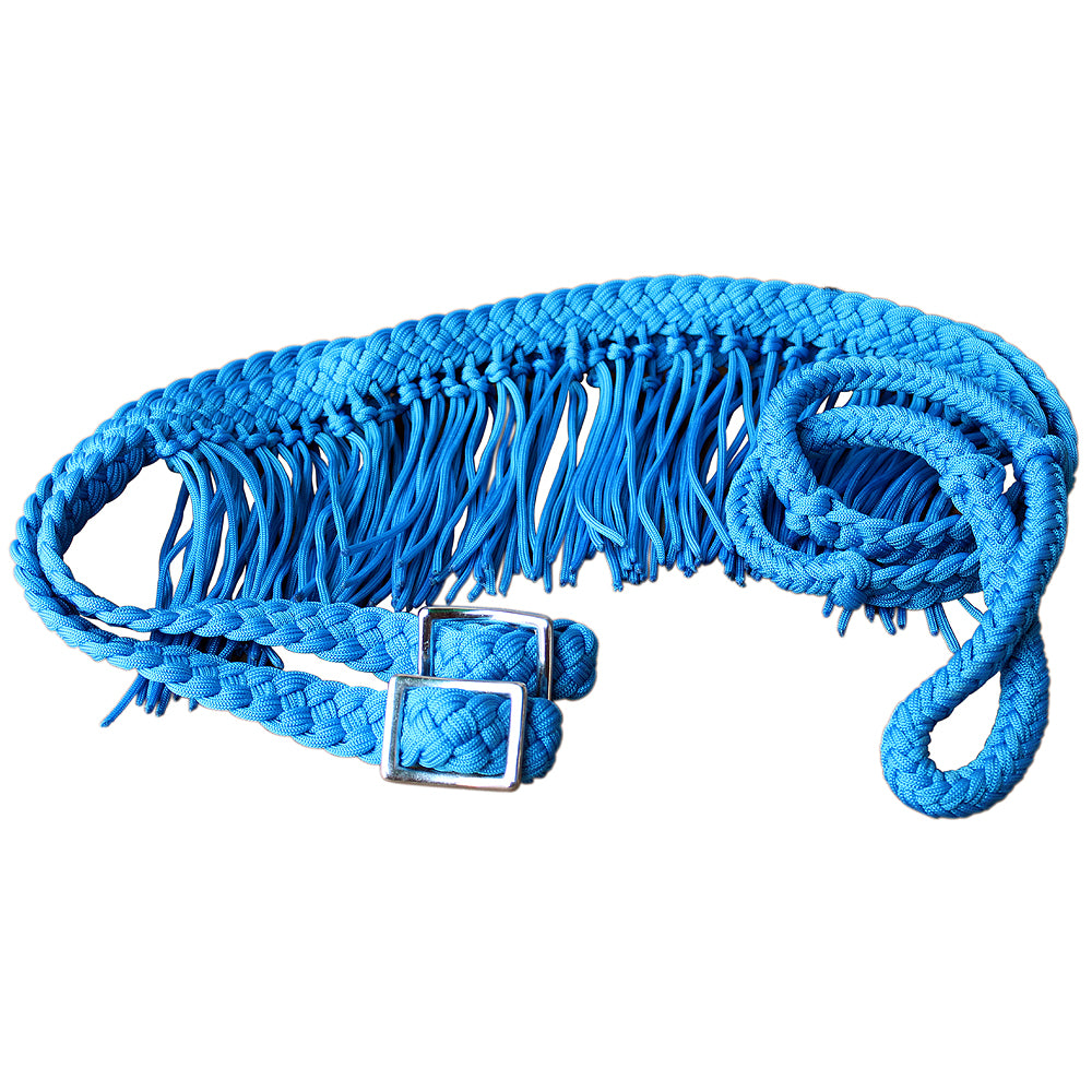 Hilason Braided Poly Barrel Racing Reins, Flat Grip Knots — 1" x 8 ft
