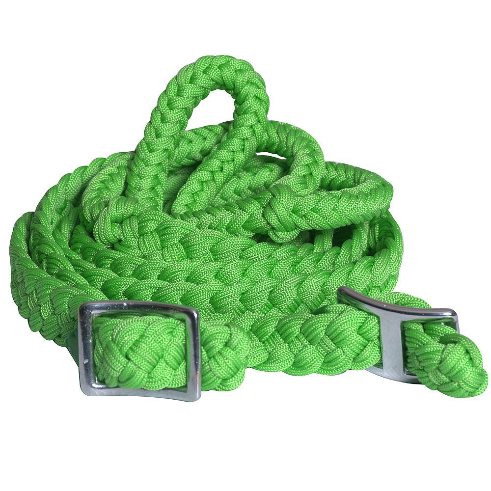 Hilason Braided Poly Barrel Racing Flat Reins — 1" x 8 ft