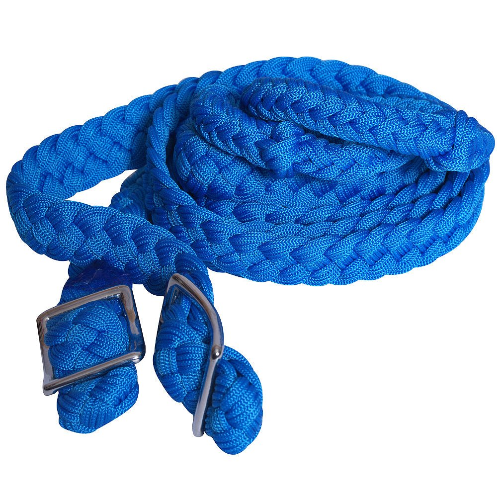 Hilason Braided Poly Barrel Racing Flat Reins — 1" x 8 ft