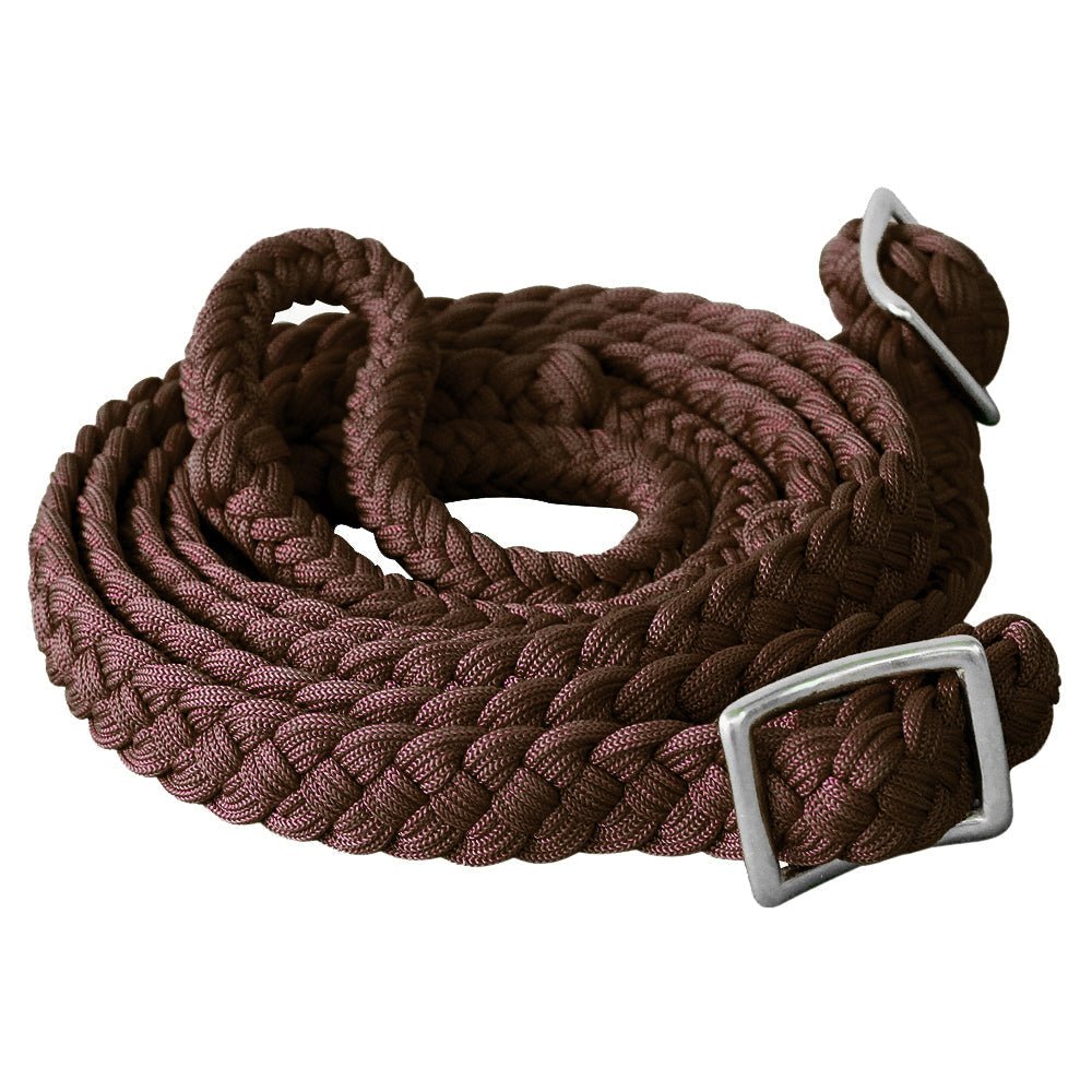 Hilason Braided Poly Barrel Racing Flat Reins — 1" x 8 ft