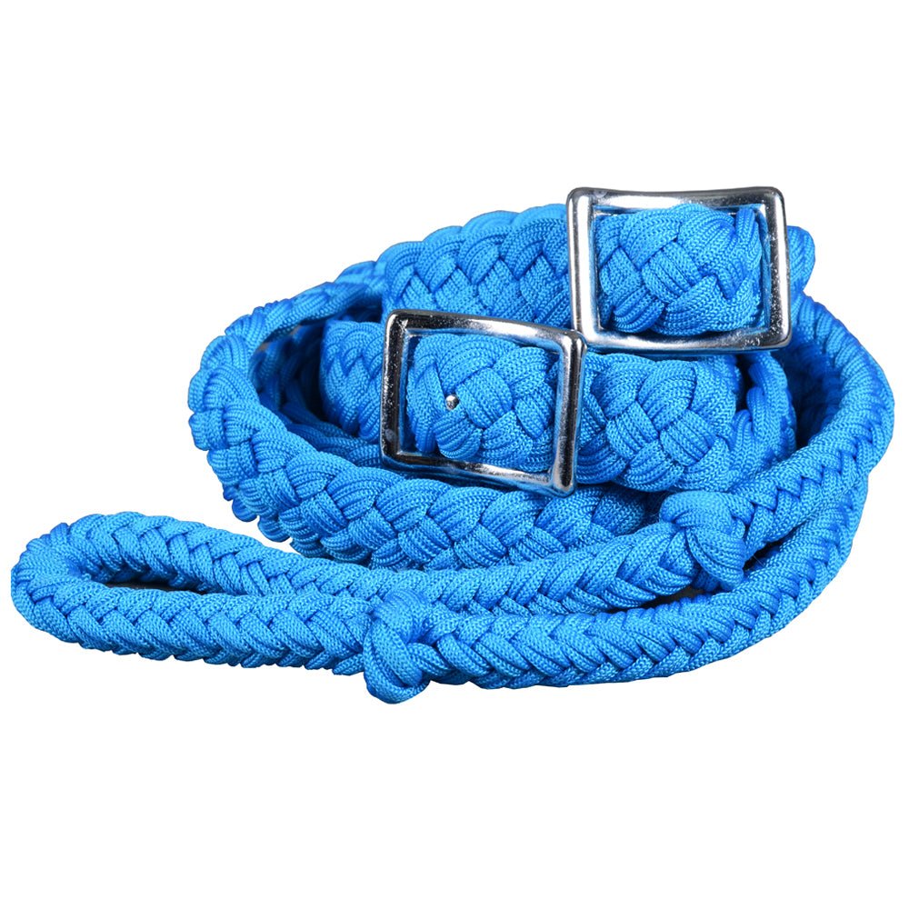 Hilason Braided Poly Barrel Racing Flat Reins — 1" x 8 ft