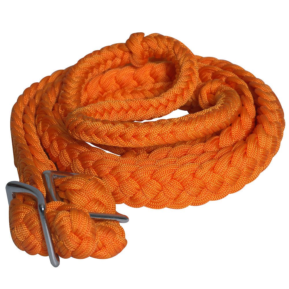 Hilason Braided Poly Barrel Racing Flat Reins — 1" x 8 ft