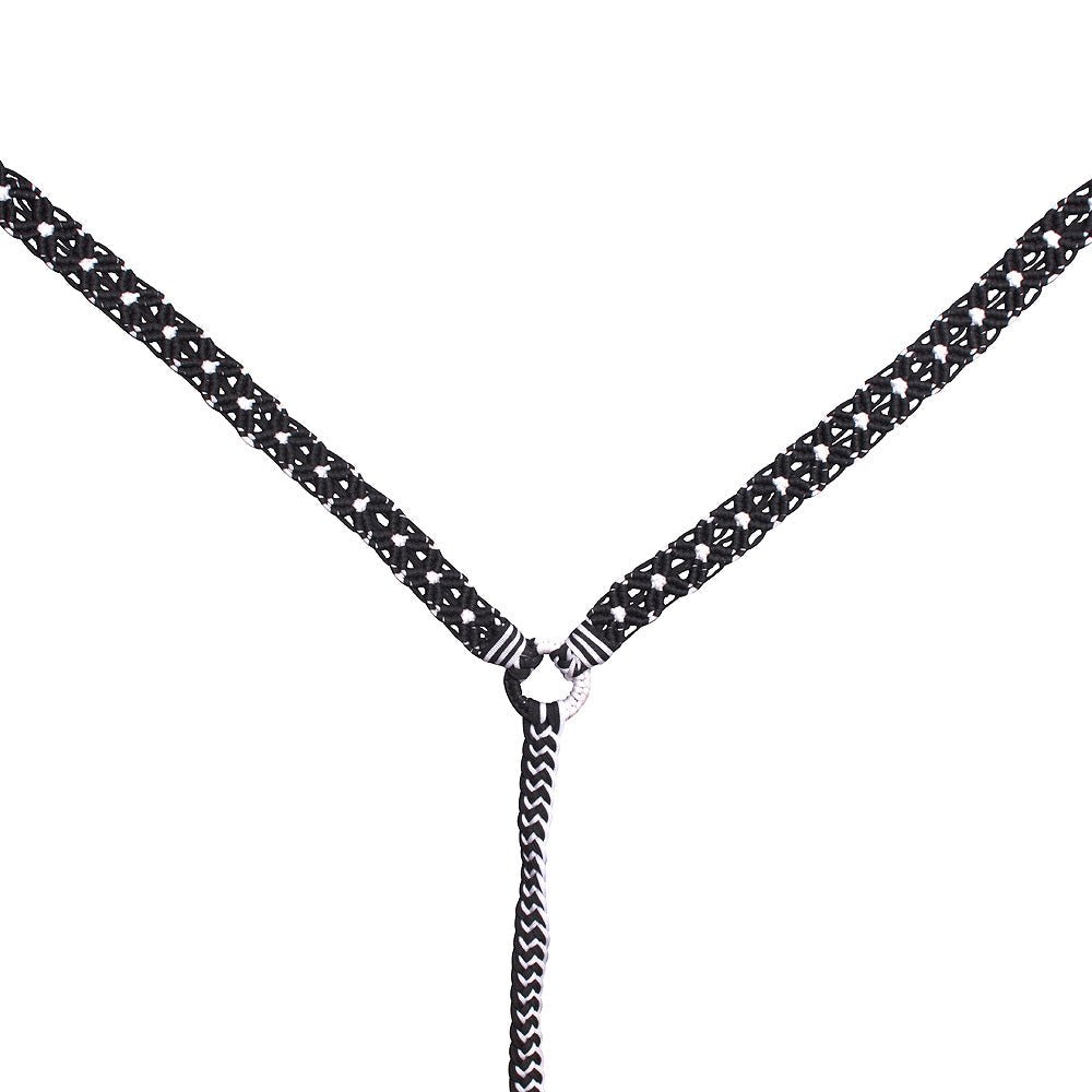 Hilason Horse Breast Collar Braided Paracord Pink / Black