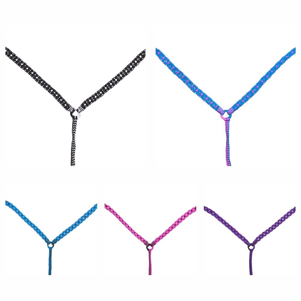 Hilason Horse Breast Collar Braided Paracord Pink / Black