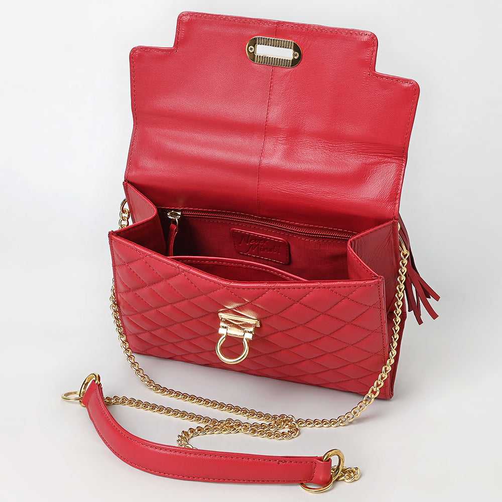 Never Mind Western Cross Body Genuine Leather Handbag Purse Wallet Bag For Women Girls