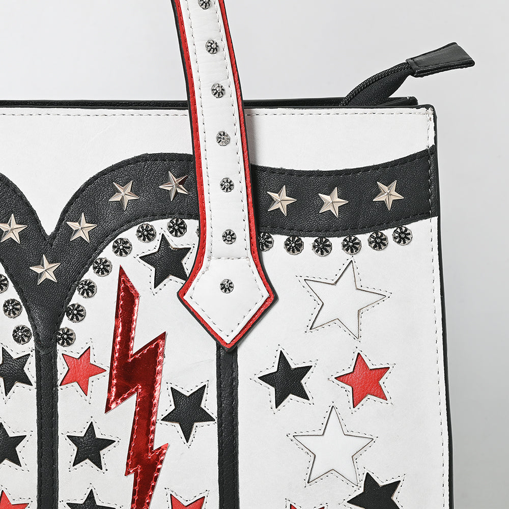 American Darling Tote Hand Printed Genuine Leather
