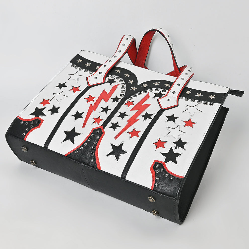 American Darling Tote Hand Printed Genuine Leather