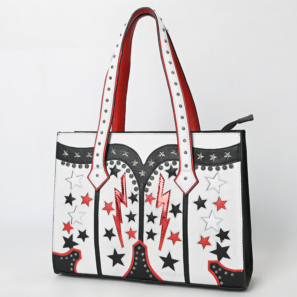 American Darling Tote Hand Printed Genuine Leather