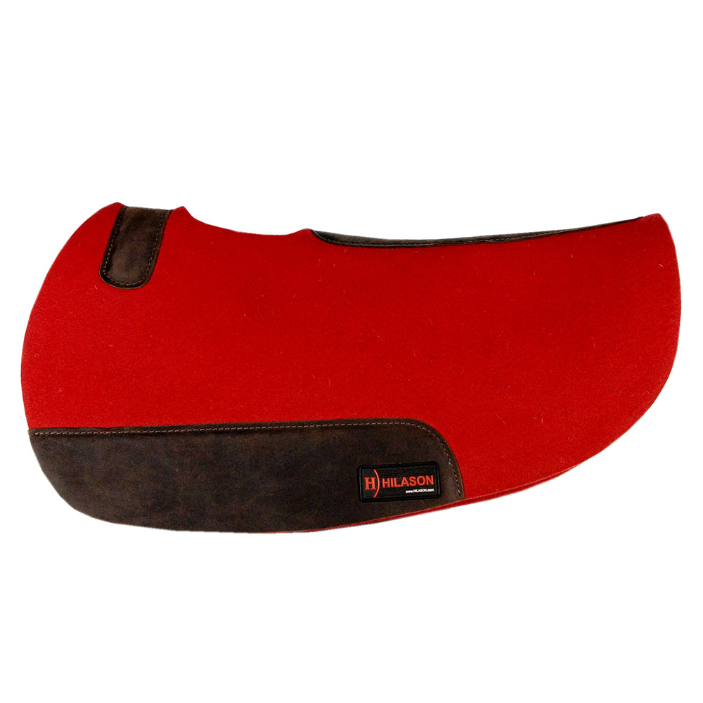 HILASON Western Wool Felt Contoured Horse Saddle Pad W/ Distressed Wear Leather | for Horses