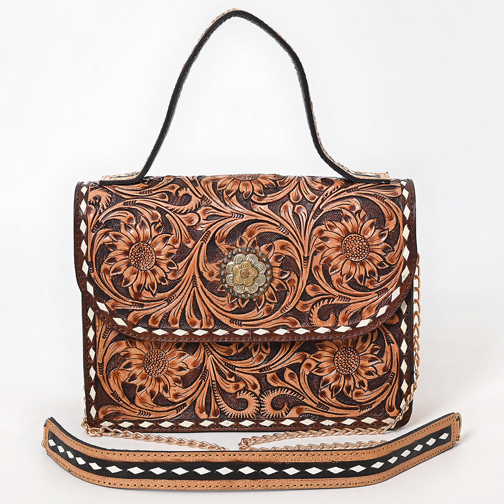 American Darling Crossbody Hand Tooled Genuine Leather