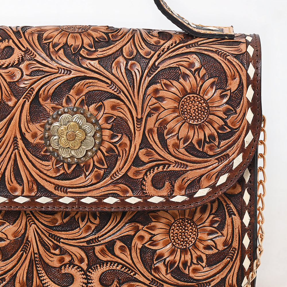 American Darling Crossbody Hand Tooled Genuine Leather